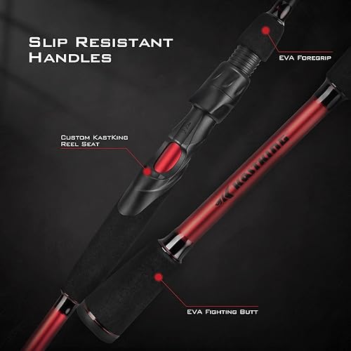 Miniatura 6 de KastKing Royale Advantage - Caña de pescar, caña giratoria y caña de fundición, espacios en blanco de grafito IM6, varillas de 2 piezas con sección