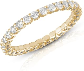 IGI Certified Lab Grown Diamond Eternity Band in Solid 14k Gold (VS1-VS2 Clarity, G-H Color) - Eternity Ring - Stackable Rings for Women