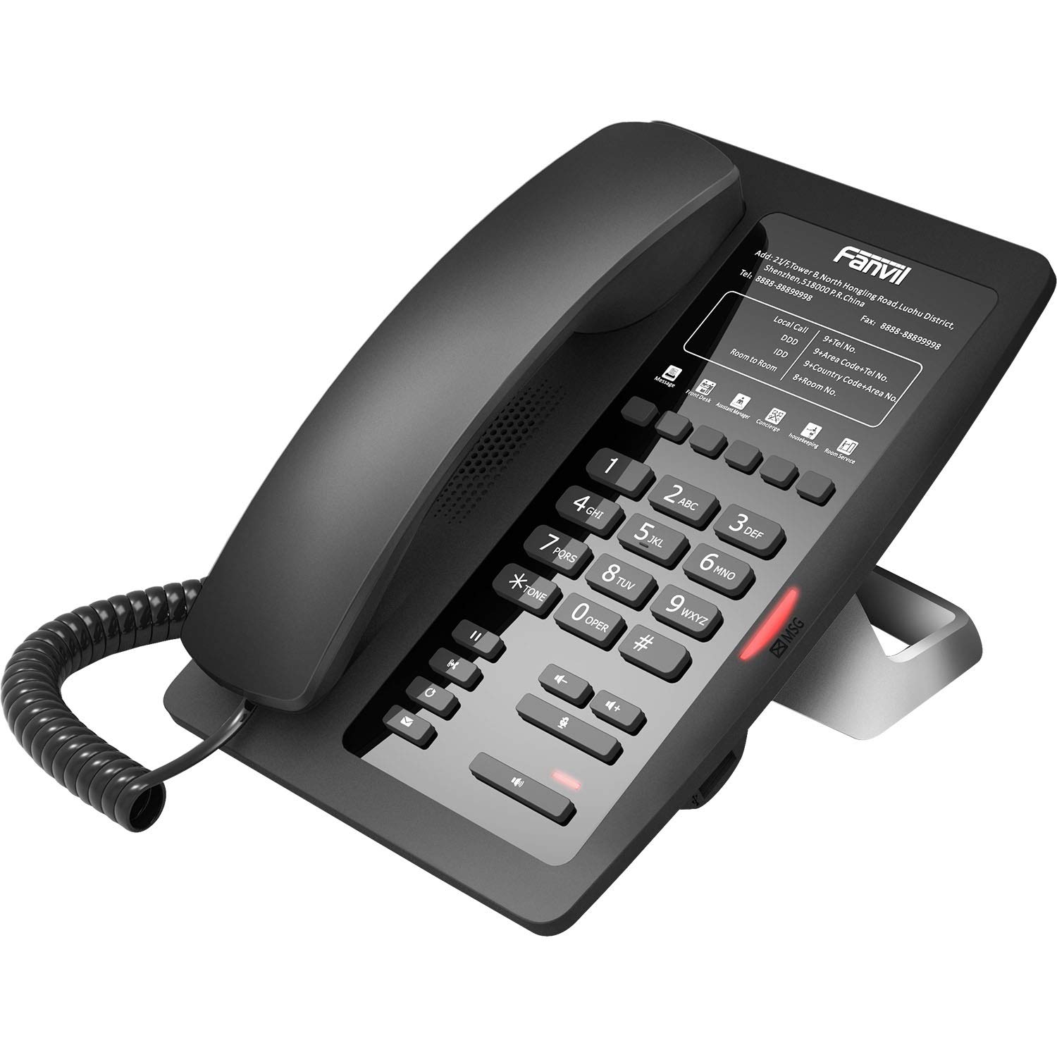 Fanvil H3 Teléfono IP hotel, placa personalizada N