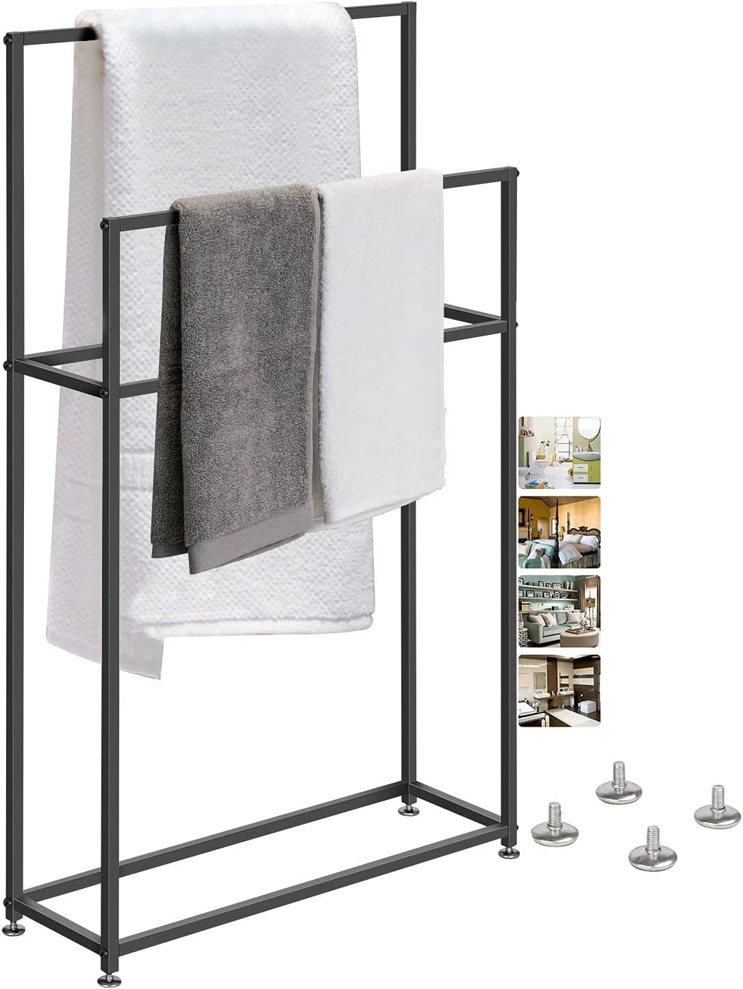 Porte-serviettes pour salle de bain et bureau contre le désordre