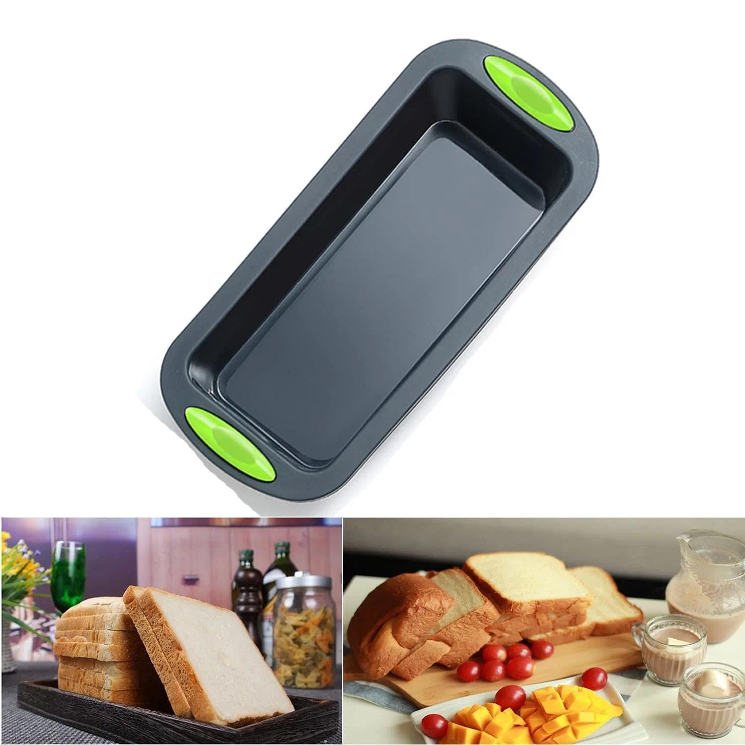 2 moldes de silicona para panadería, forma rectangular, resistente al calor y al frío (hasta 230 °C/-40 °C) para pan, pasteles y postres, apto para lavavajillas, antiadherente, fácil de desmoldar - 5