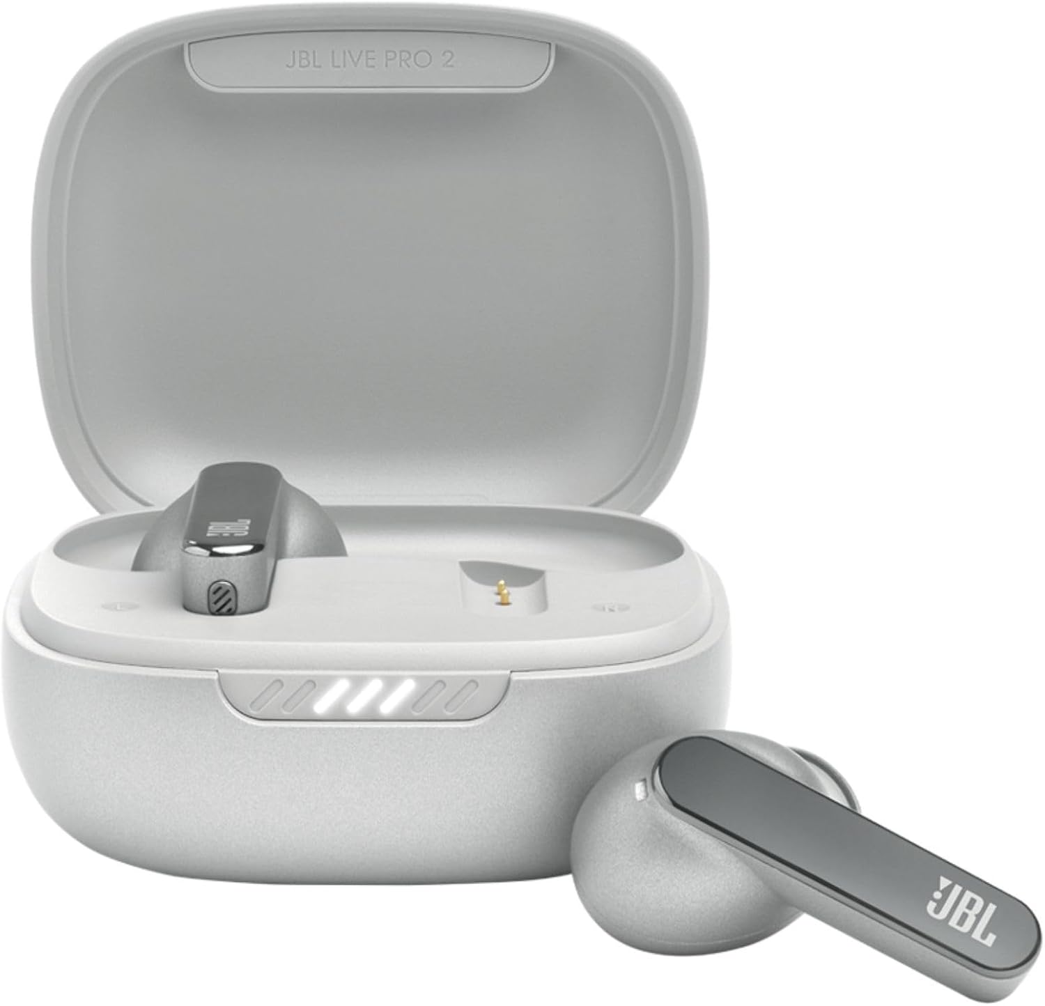 JBL Live Pro 2: 40 Hours of Playtime, True Adaptive Noise Cancelling, Smart Ambient, and Beamforming mics (Silver) (Renewed)