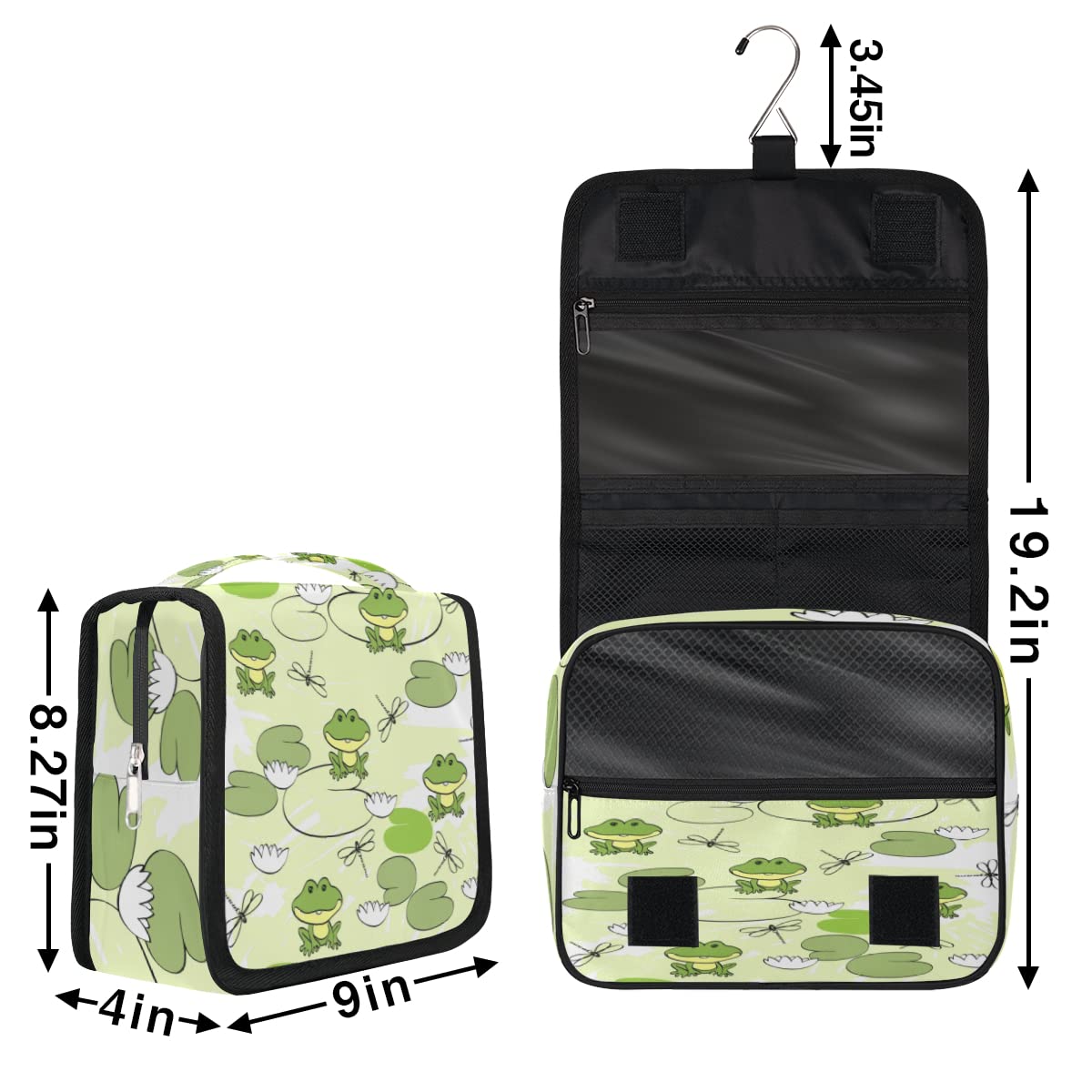 Kreskówka śliczna Forg Podróżna kosmetyczka Zabawna Forg Mycie Torba Unisex Wiszące przybory toaletowe Kosmetyczka Organizer do makijażu, wielobarwny, Jeden rozmiar