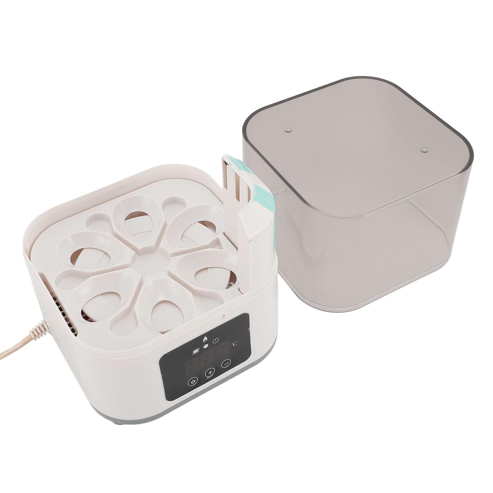 SENECESLI 6 Incubatore di Uova con Display a Temperatura, Tornatore di Uova Automatico per Cova di Polli, Finestra Trasparente a 360 Gradi, Incubatrice per Polli