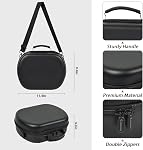 Cas de transport dur compatible avec Meta Quest 3/ Quest 3S Casque de réalité mixte, VR Casques de jeu Sac de rangement pour contrôleurs tactiles et accessoires avec bandoulière & Pocket-Noir
