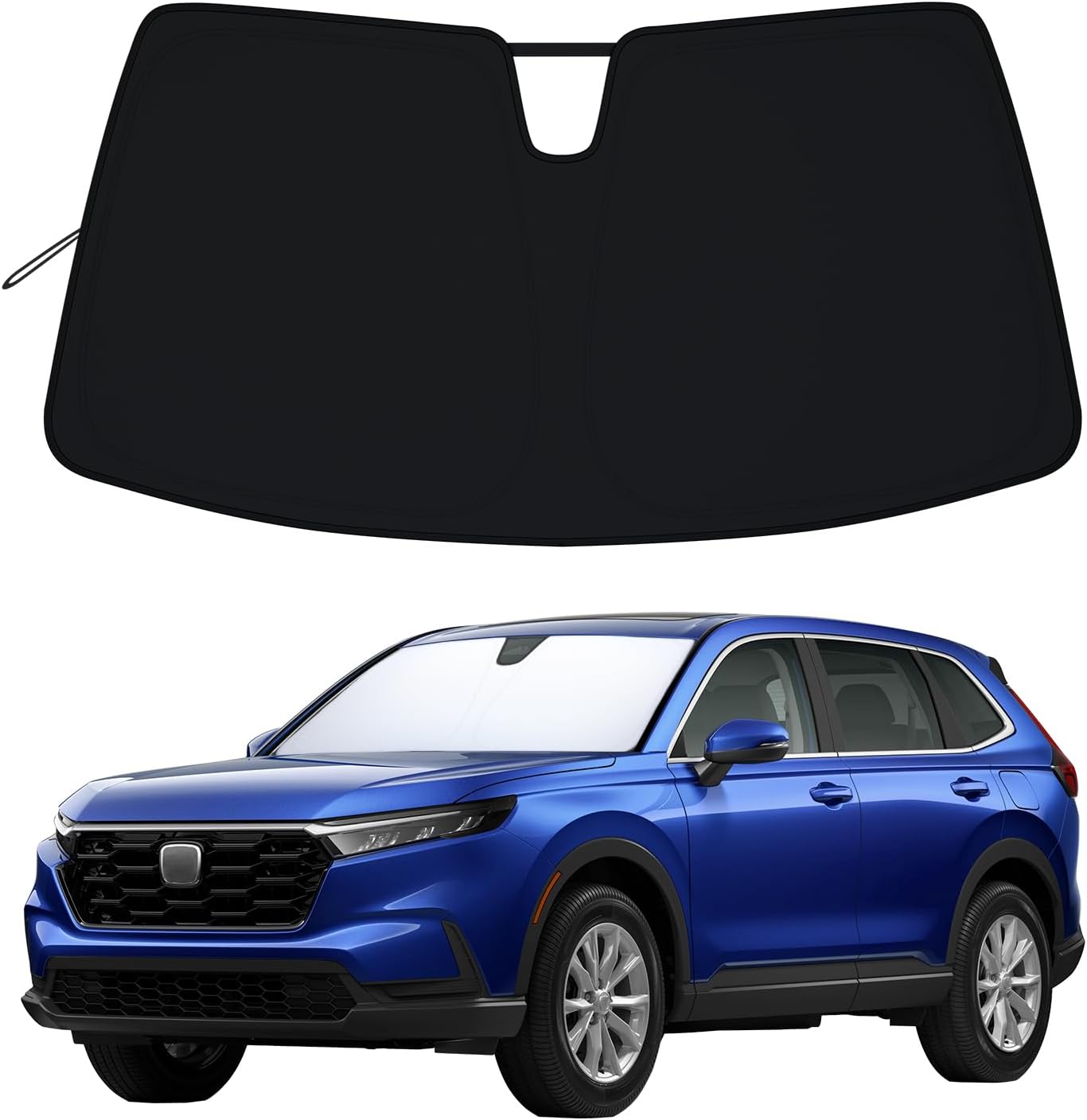 PIMCAR Windshield Sun Shade for Honda CRV 2023-2026, Premium 310T Reflective Polyester UV Blocker, Lightweight Foldable Sun Visor with Storage Pouch