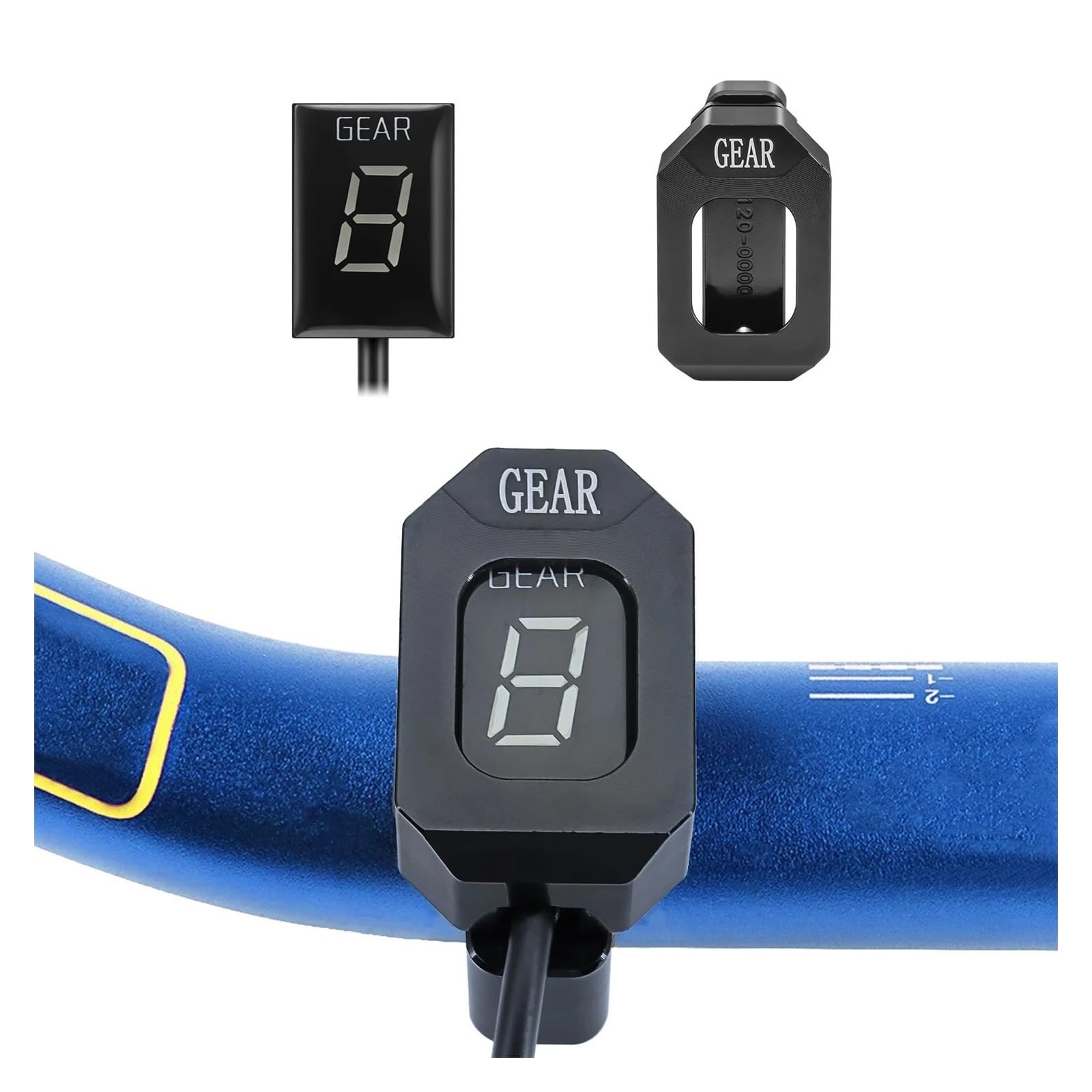 HRTLSS Indicador Marcha Digital Indicador De Velocidad De La Motocicleta De 1 A 6 Niveles Palanca Cambios Digital Verde Y Azul para Soporte Medidor Pantalla Motocicleta