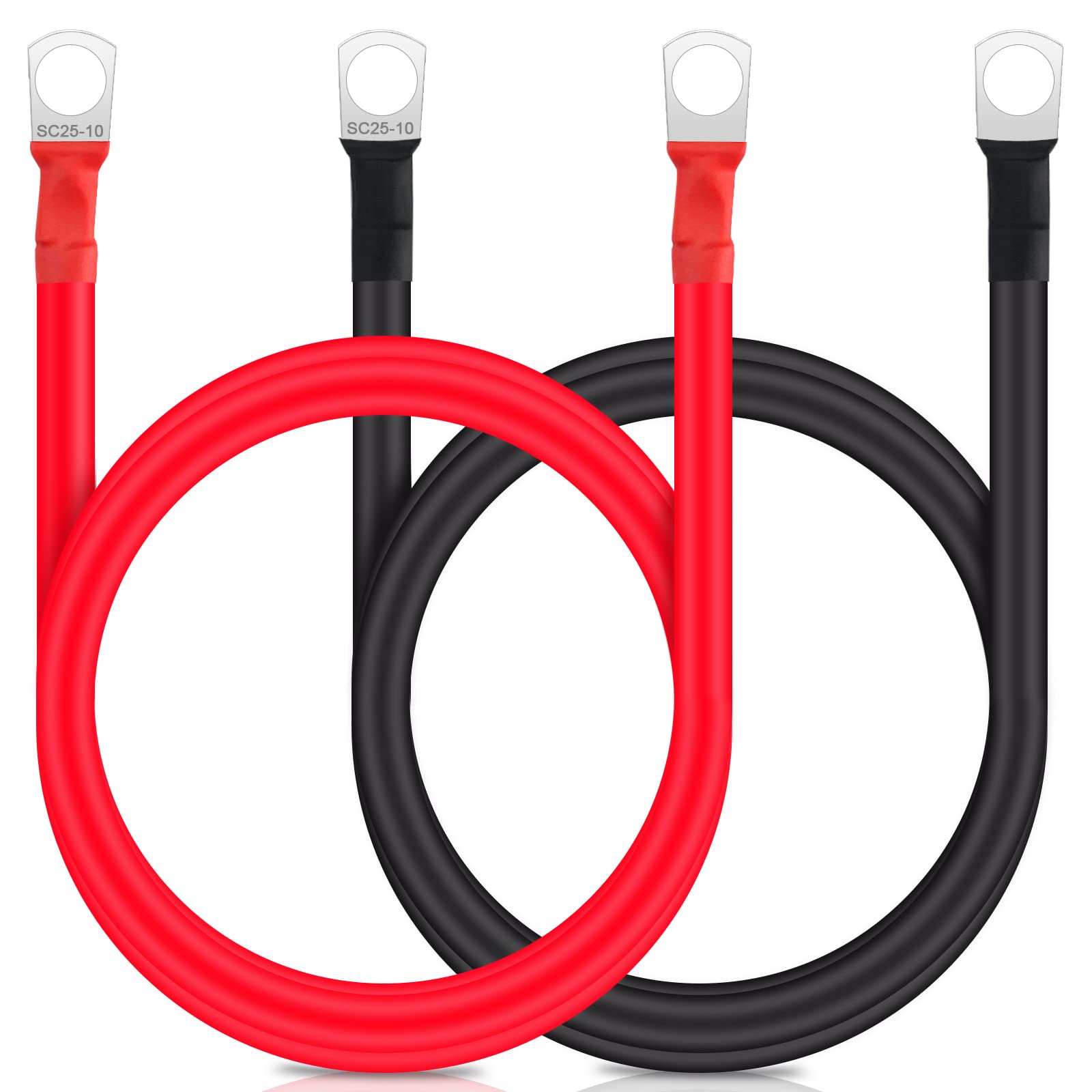 Buy JatilEr 2 Pcs Battery Cables 12v M10, Battery Leads 100cm Car