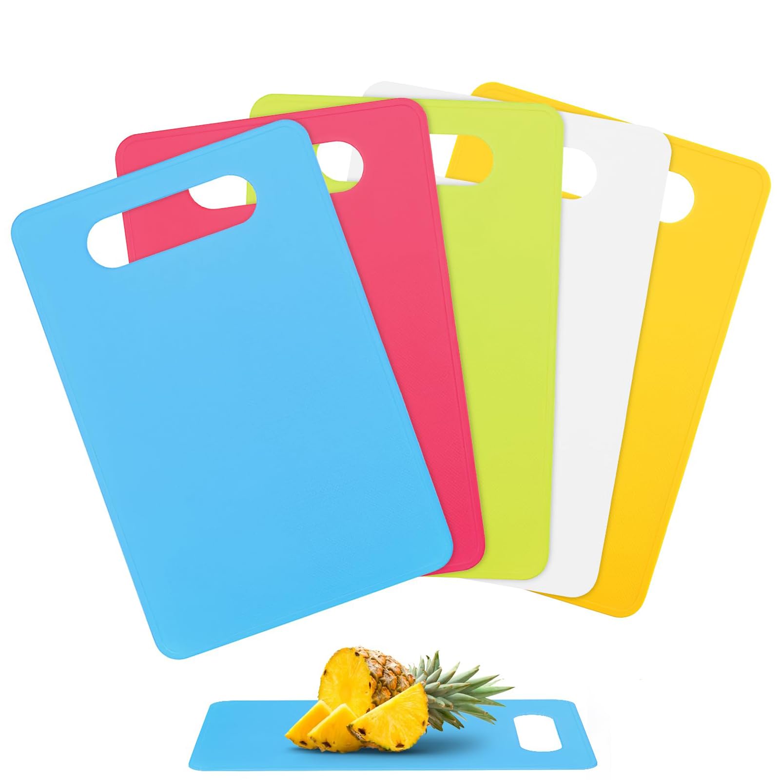 Rmeet Chopping Boards Set,5 PCS Flexible Plastic Cutting Boards for Kitchen