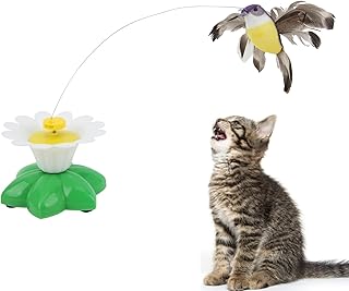 ELAZAYA Electric Cats Toy Interactive Funny Rotating Electric Flying Bird Lifelike Flying Movement Toys for Kitten Small Animals