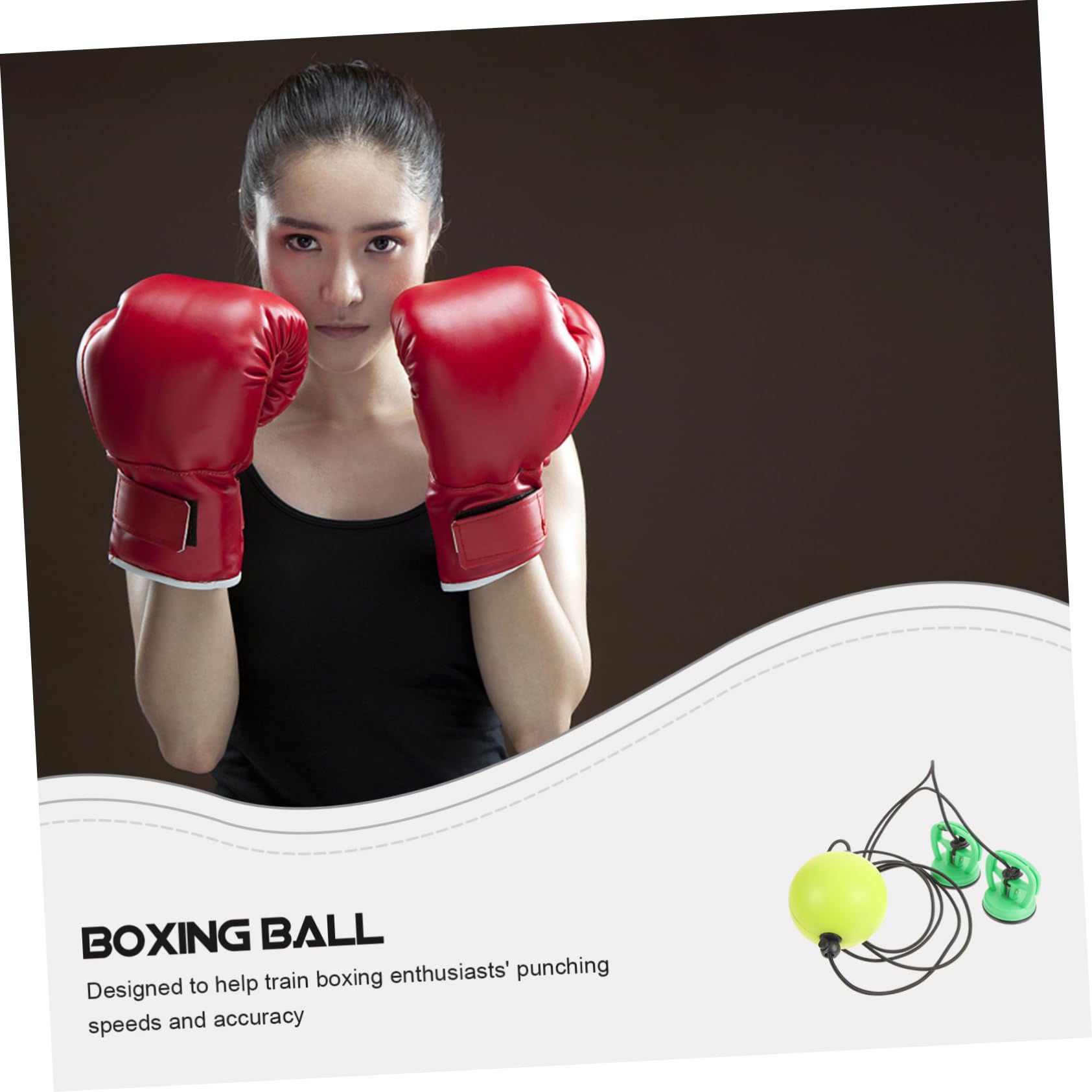 ibasenice Hochleistungs Speedball Trainingsball Pu Schaum mit Saugnapf Seilverstellung Boxball für Boxtraining Fitness und Schlaggeschwindigkeit