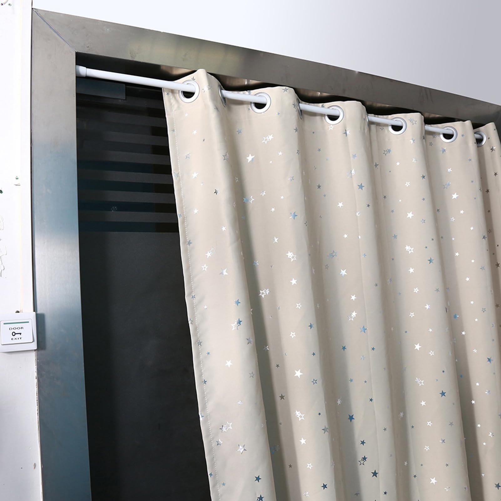 CCYLEZ Tringle à Rideau Télescopique Réglable 105-190cm, Poteau à Ressort en Fer Solide pour Douche, Fenêtre de Salle de Bain