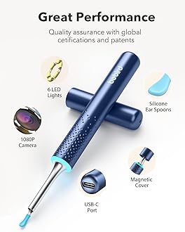 Bebird M9 Ear Care Wax Removal Tool Camera Cleaning Kit- Wireless Cleaner Ear Viewing Scope OTO-Scope with Camera & Light - Video Earpick with 10 Replacement Tips and 3 Check Attachemnts