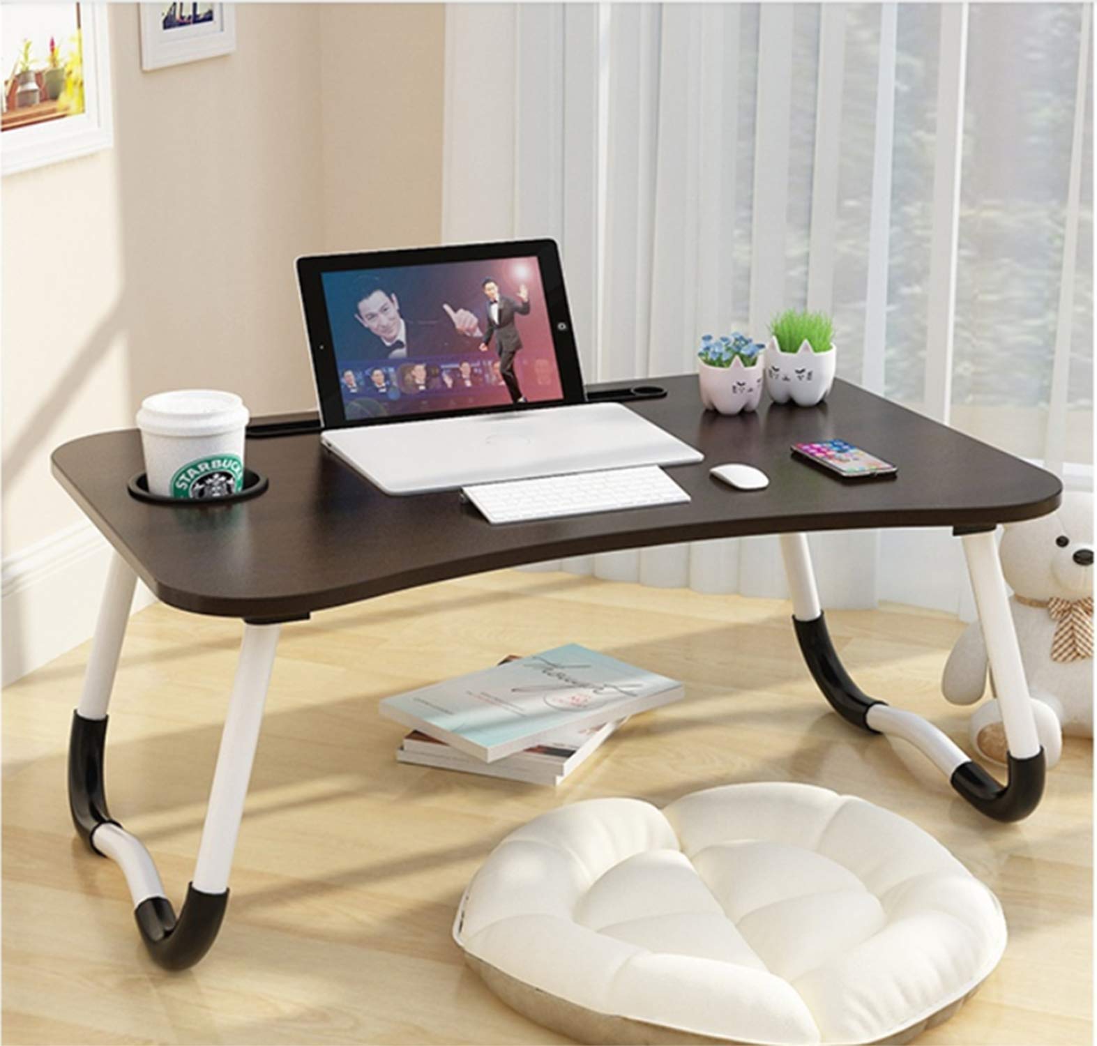 Laptop Bed Table,Portable Lap Desk,Notebook Stand Reading Holder,Notebook Table Dorm Desk with Foldable Legs & Cup Slot,for Eating Breakfast,Reading,Watching Movie on Bed/Sofa (B0866FD6L6) Amazon Price History, Amazon Price Tracker