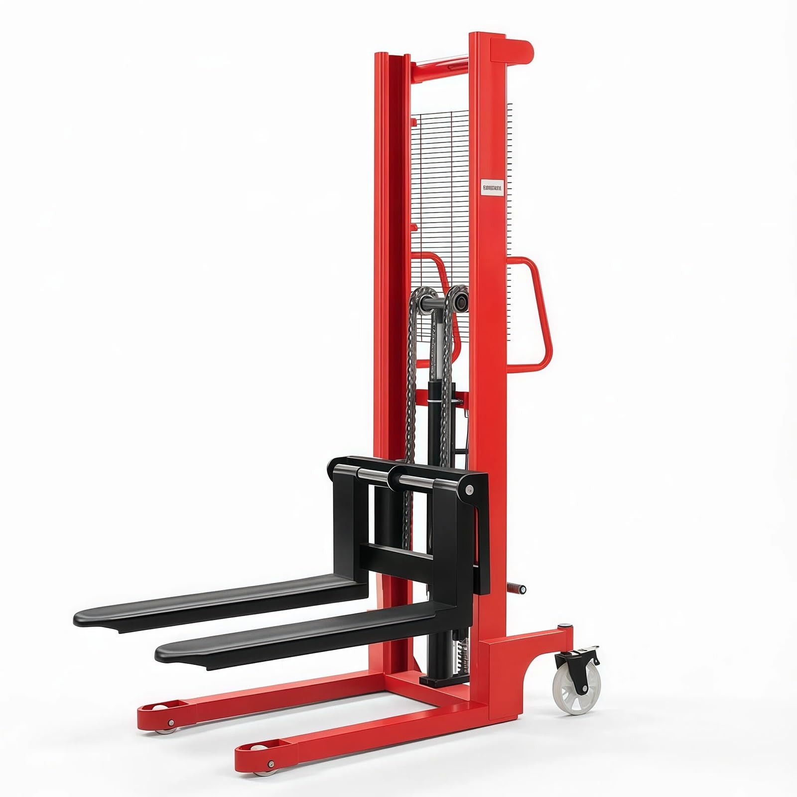 Xumh2024-3 Adjustable Fork Pallet Truck Hand Stacker 1T 115cm Fork C-Channel Steel with Brake for Storage Warehouse