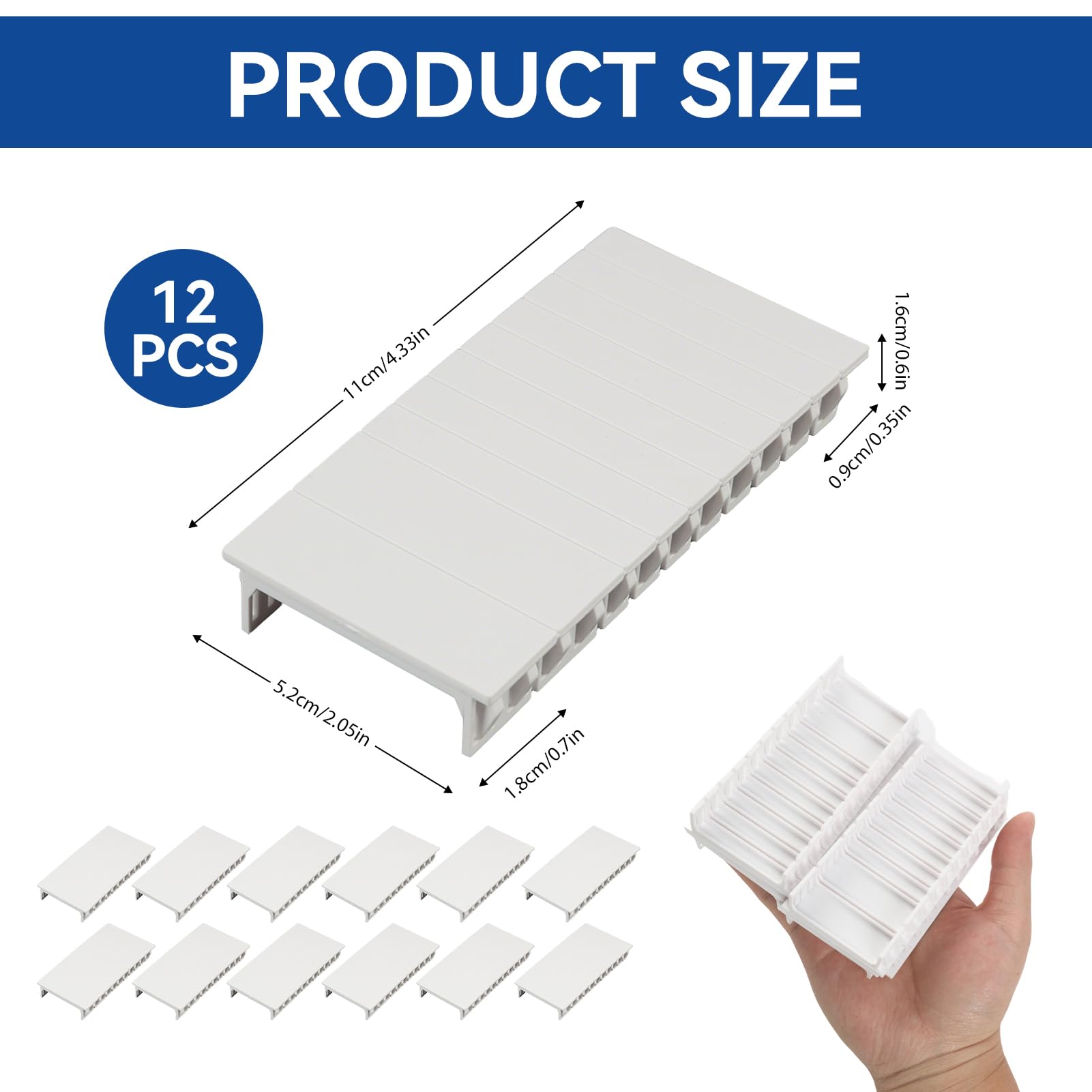 Cache-Vide pour Tableau Électrique 12 Pièces 12TE 215 x 50 mm Blanche