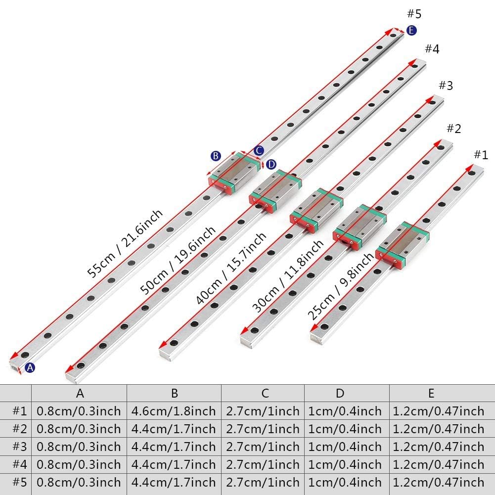 Mgn12 Guía De Carril Lineal En Miniatura 550mm Para Impresora 3d Cnc