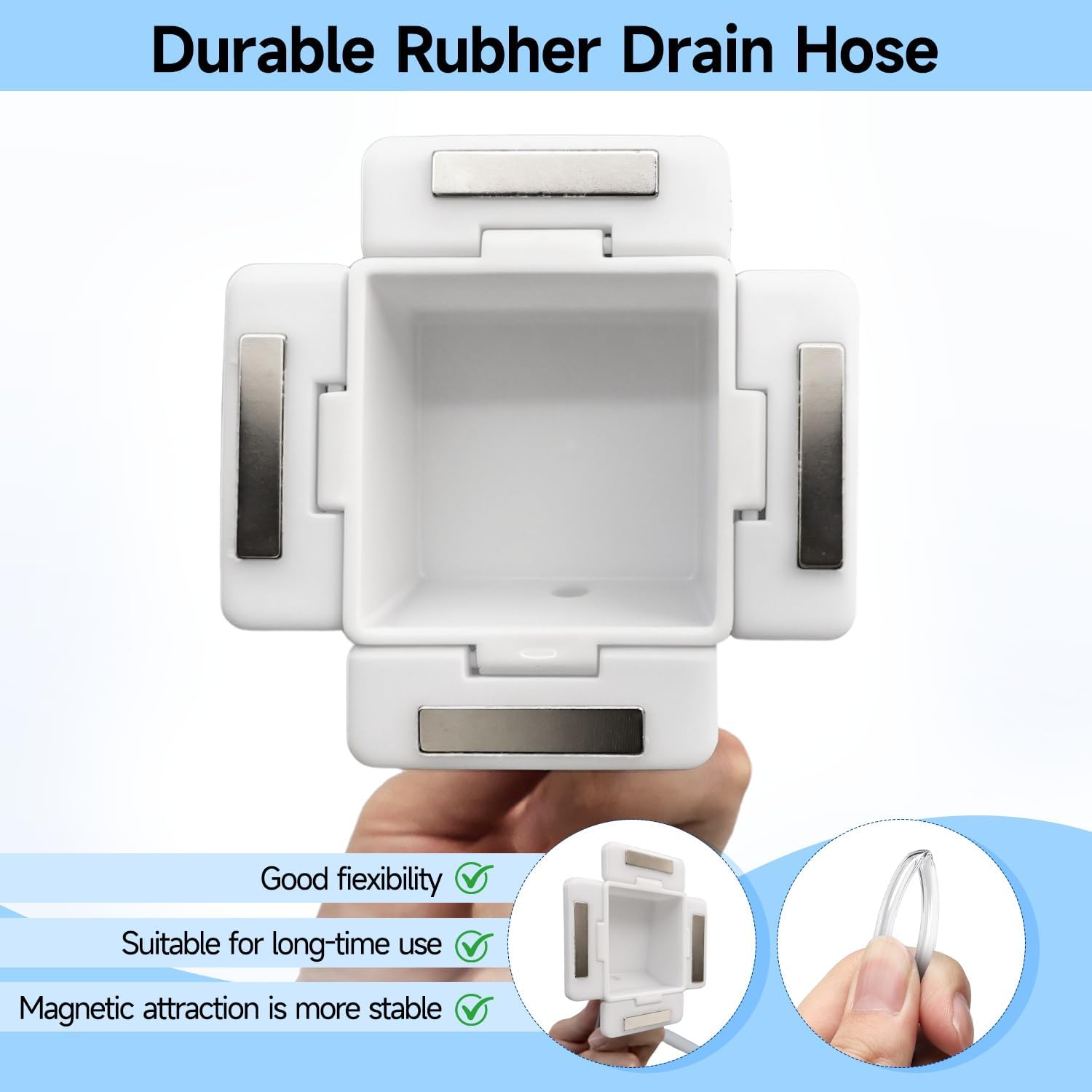 10FT Magnetic Air Conditioner Drain Hose,Window Air Conditioning Drainage Kit,Portable AC Drain Hose Connector, With Transparent Pipe, Suitable For Window Air Conditioning And Mini Split Units