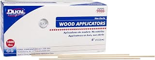 Dukal Wood Applicators. Pack of 1000 Smooth 6" Applicators. Non-sterile Applicators for General Use. Medical Wood Sticks. Latex-Free, Without tip, Wood.