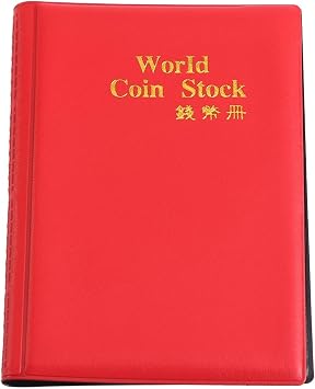 Coin Album Books, 10 Page 120 Pockets World Coin Stock Album Book Case Coin Holders Collection Storage Coin Collecting Holders Penny PocketsRed
