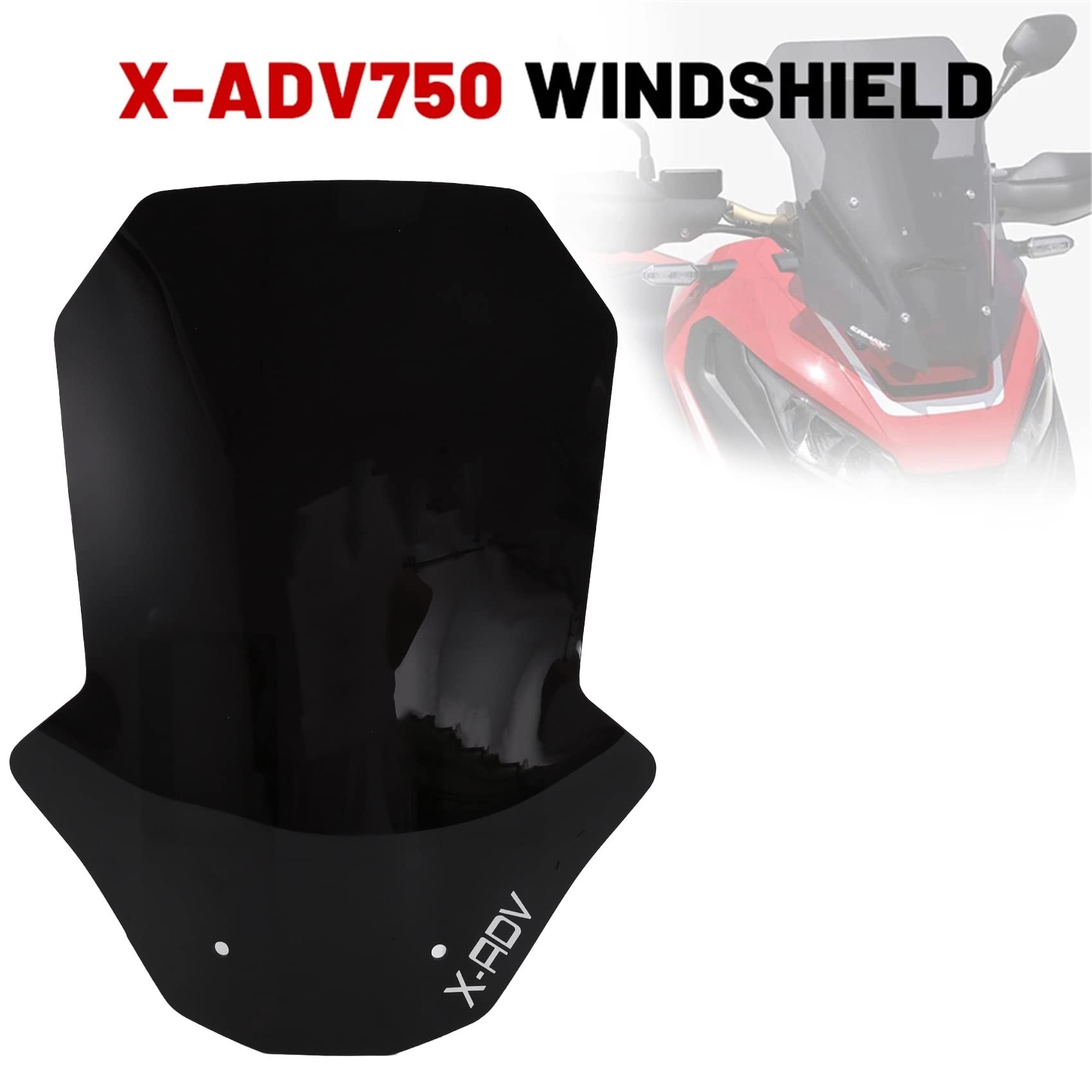 TORR Parabrisas Negro para Motocicleta, Apto para X-ADV750 XADV 750 2017-2020 X-ADV 750 2018 2019, Deflector de Visera
