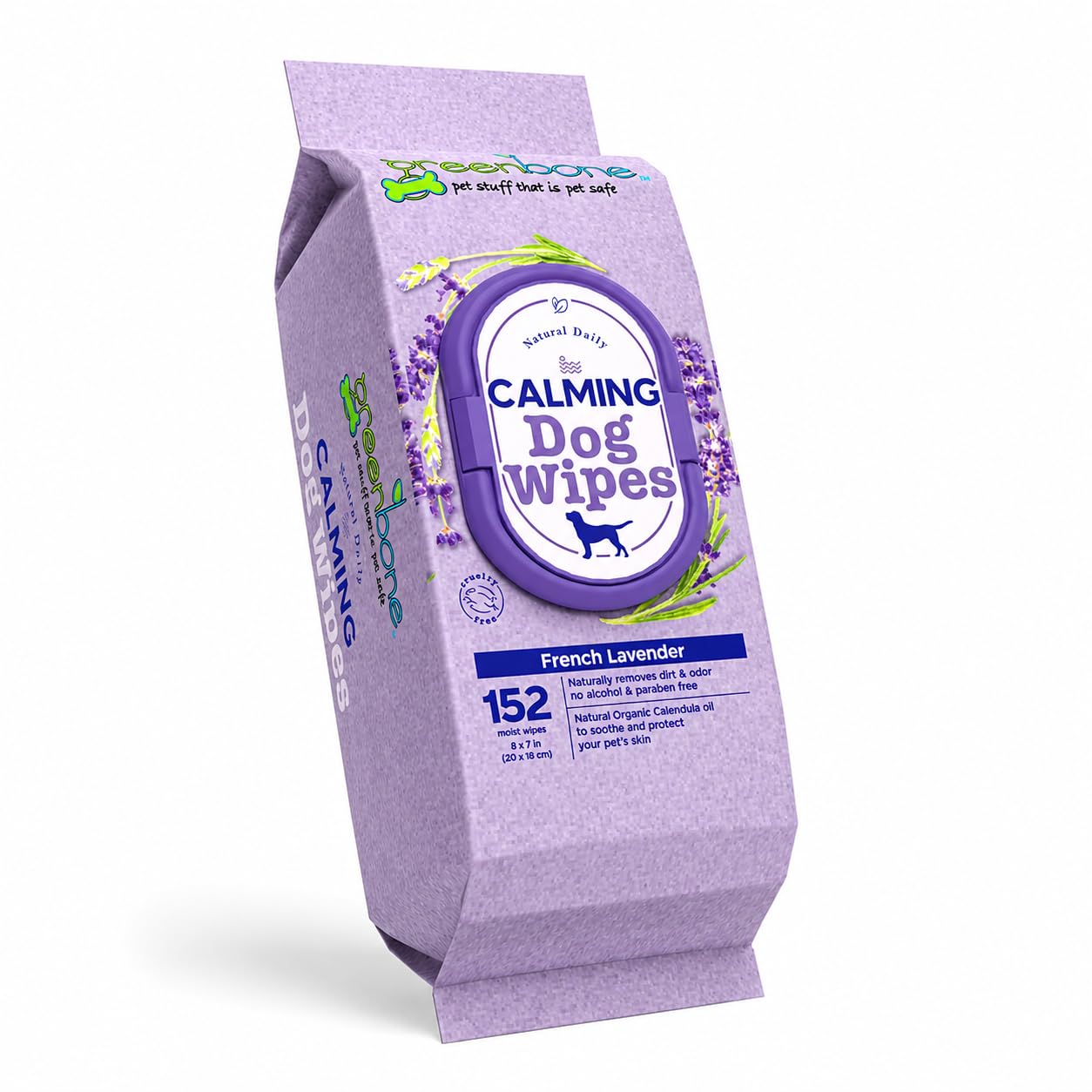Greenbone Calming Dog Wipes - Lavender Scented - 150 Wipes