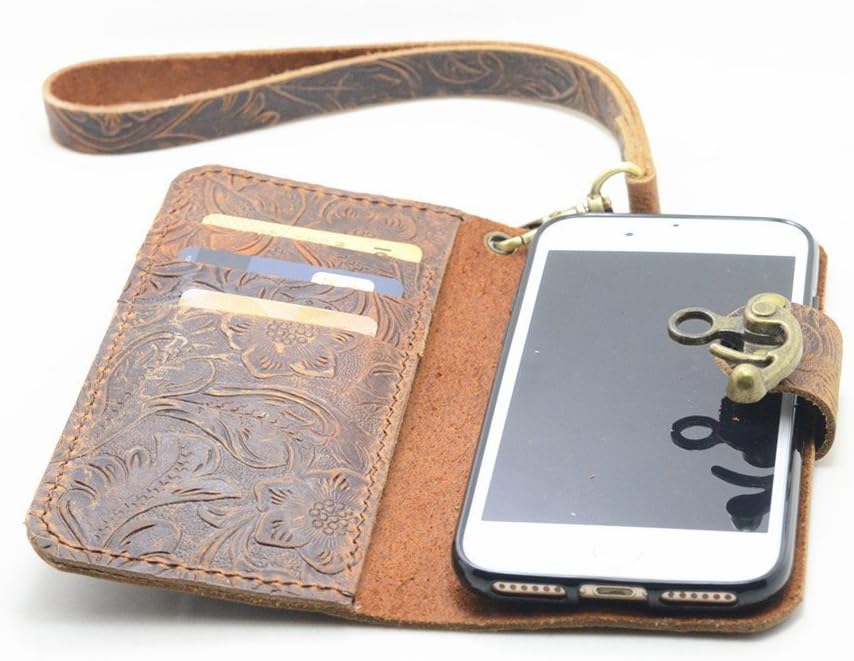 JJNUSA Handmade Genuine Italy Leather Case for iPhone 8 4.7" Book Wallet case iPhone 7 Old