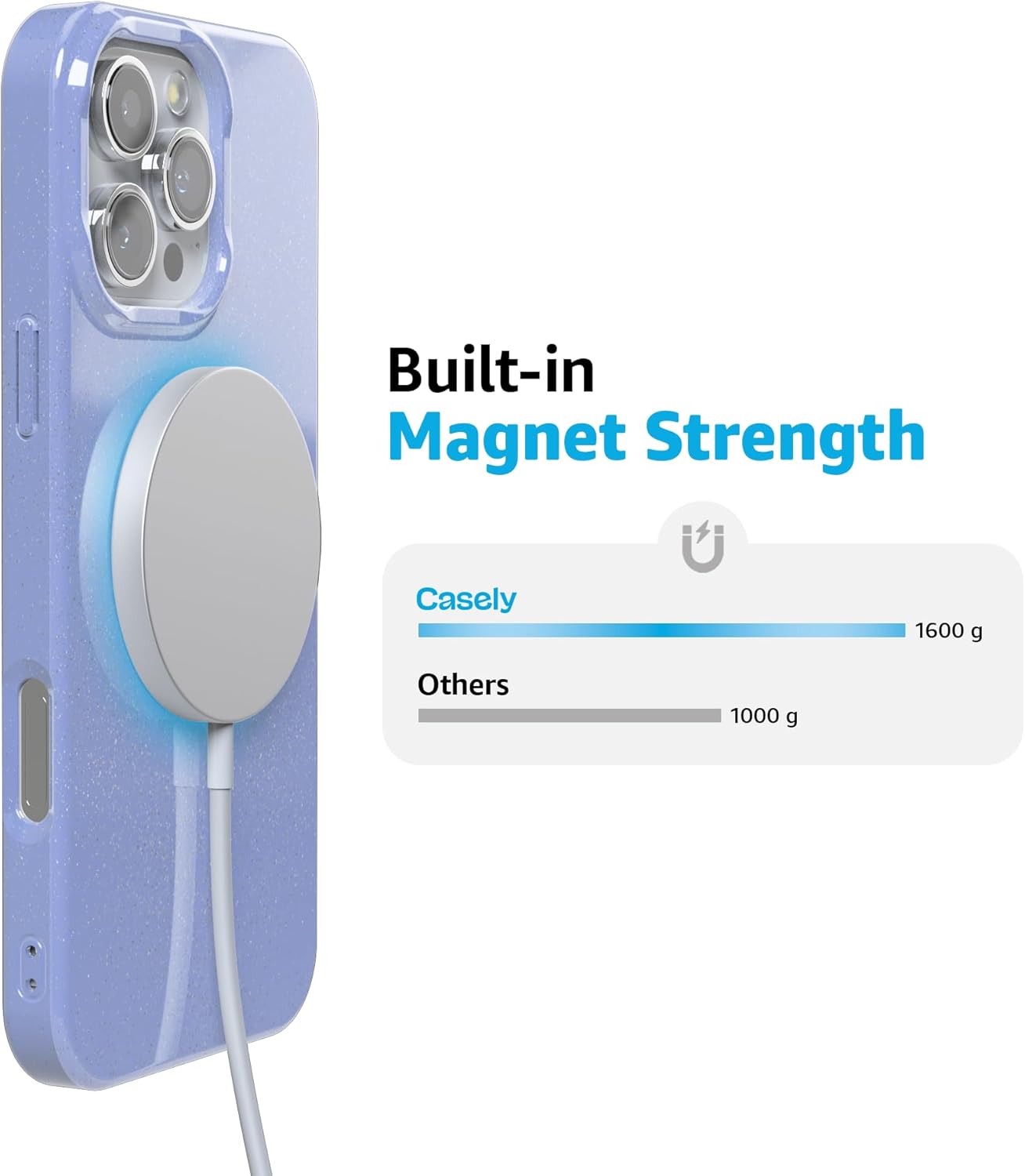 Casely iPhone 16 Pro Case | First Light | Periwinkle Pastel Shimmer | Compatible with MagSafe | Classic Ultra Slim Design