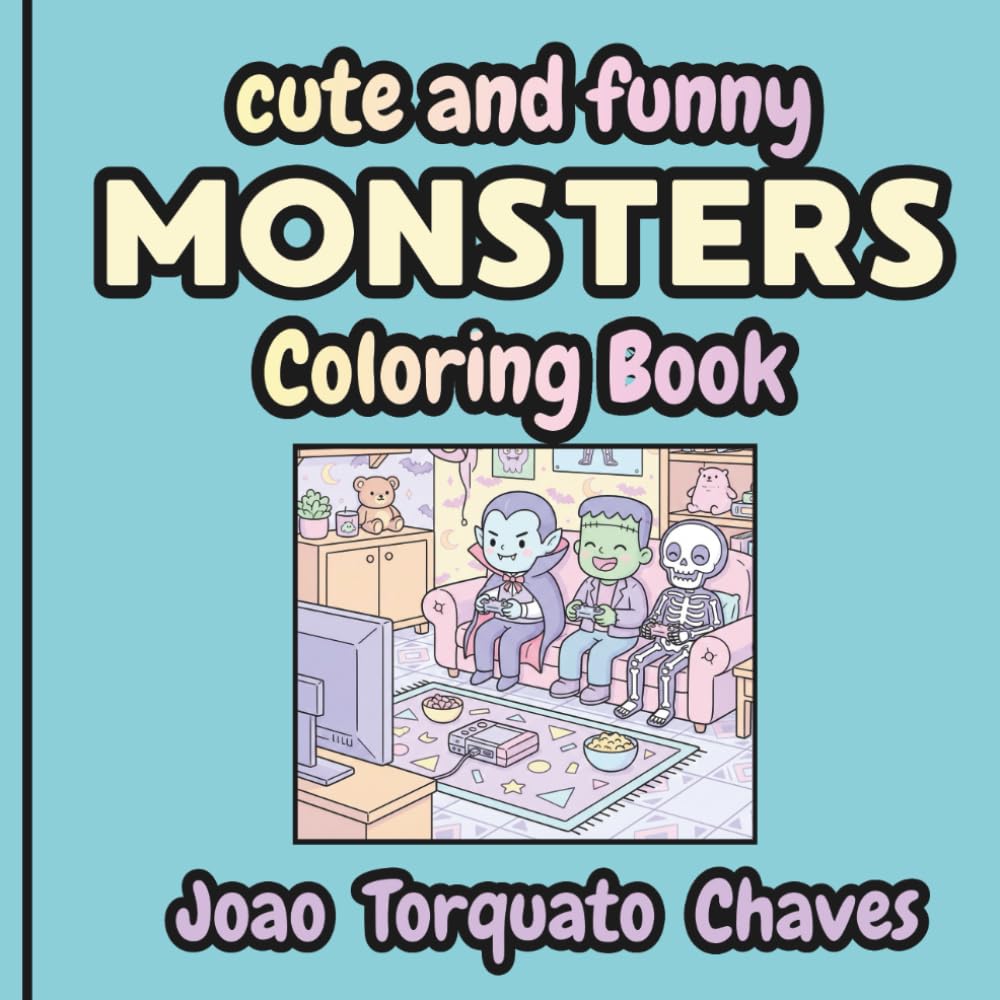 Cute and Funny Monsters Coloring Book - Coloring books for adults relaxation: Relax coloring halloween and monsters cute drawings