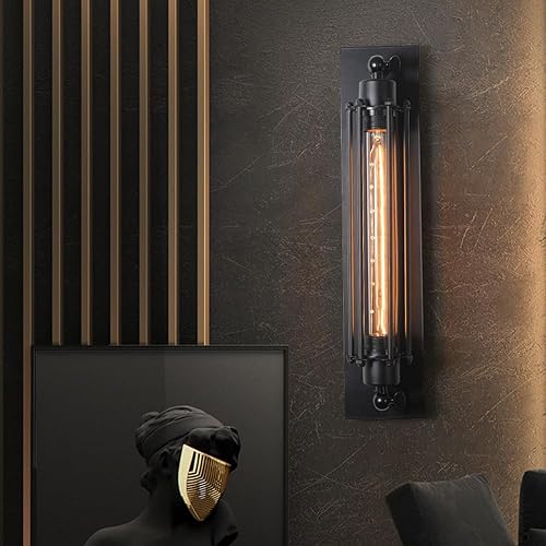 Miniatura 2 de Aplique de pared Vintage Industrial, ideal para inquilinos. Lámpara de noche rústica de estilo campestre. Lámpara de pared Antigua de Metal y Hierro