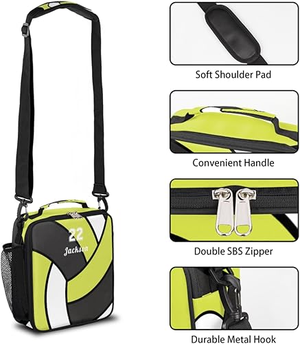 Miniatura 2 de Bolsa de almuerzo personalizada para mujer y hombre, voleibol, lonchera aislada personalizada con correa ajustable, regalo personalizado para niños