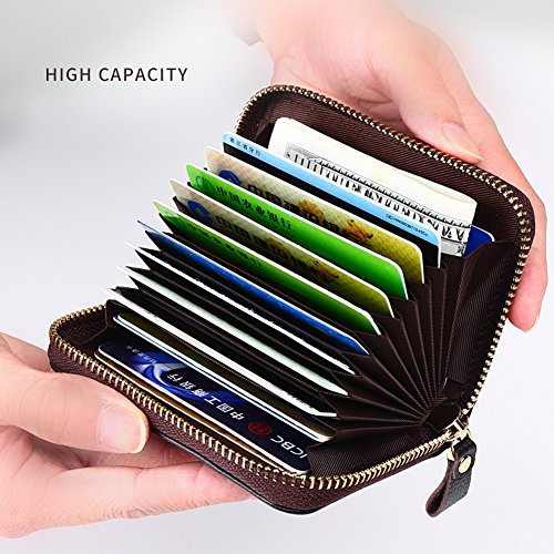 LAORENTOU Men Wallet Genuine Leather Card Holder for Male Brand Business Driver License Credit Card Case Holder (Brown 3)2