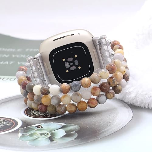 Miniatura 4 de CL Accessories Bandas compatibles con Fitbit Versa 3Fitbit Sense para mujeres y hombres con cuentas