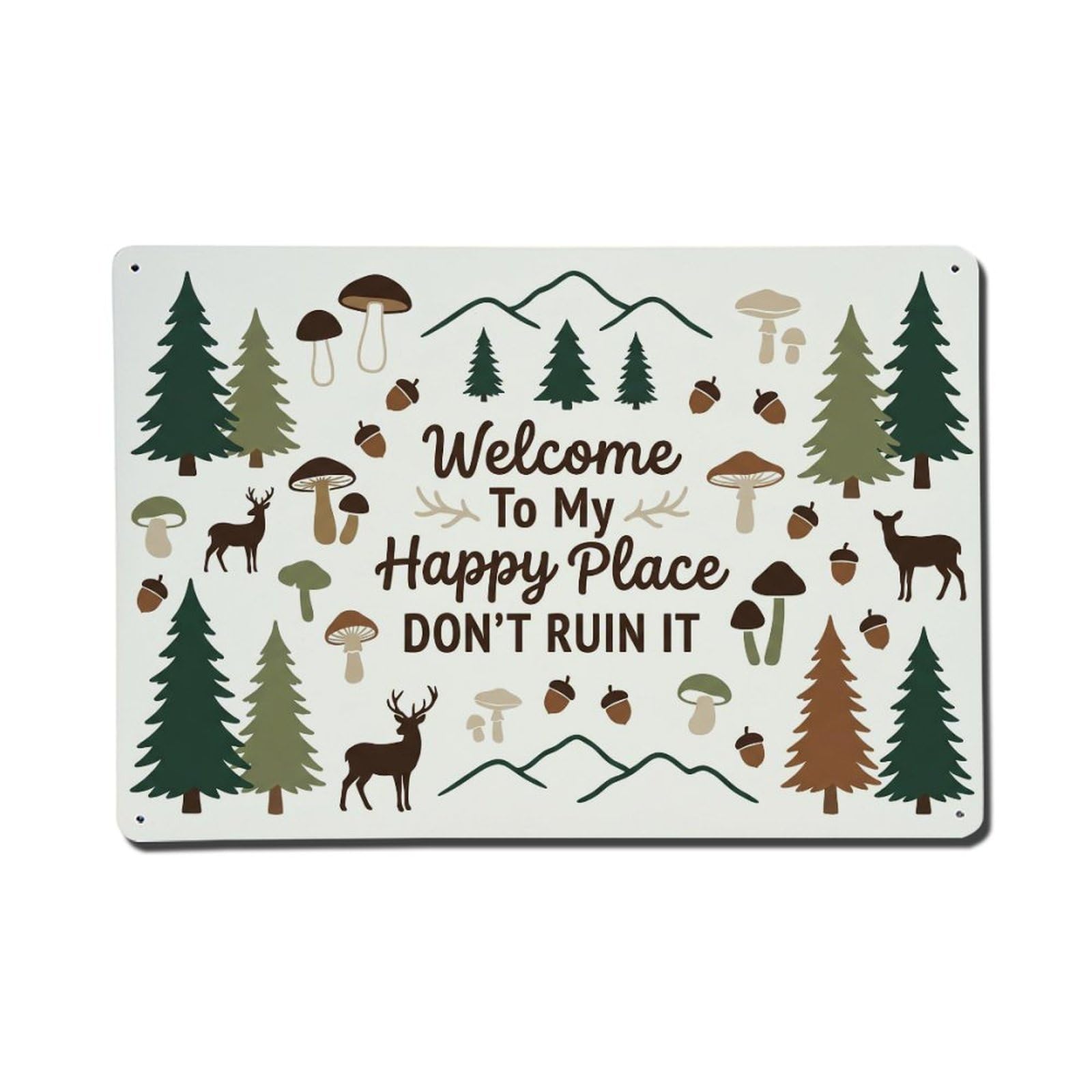 Woodland Forest Cabin Humor Metal Tin Sign Plaque Wall Decor for Cafe, Club Bar, Office, Home Garden Metal Poster 8x12Inch