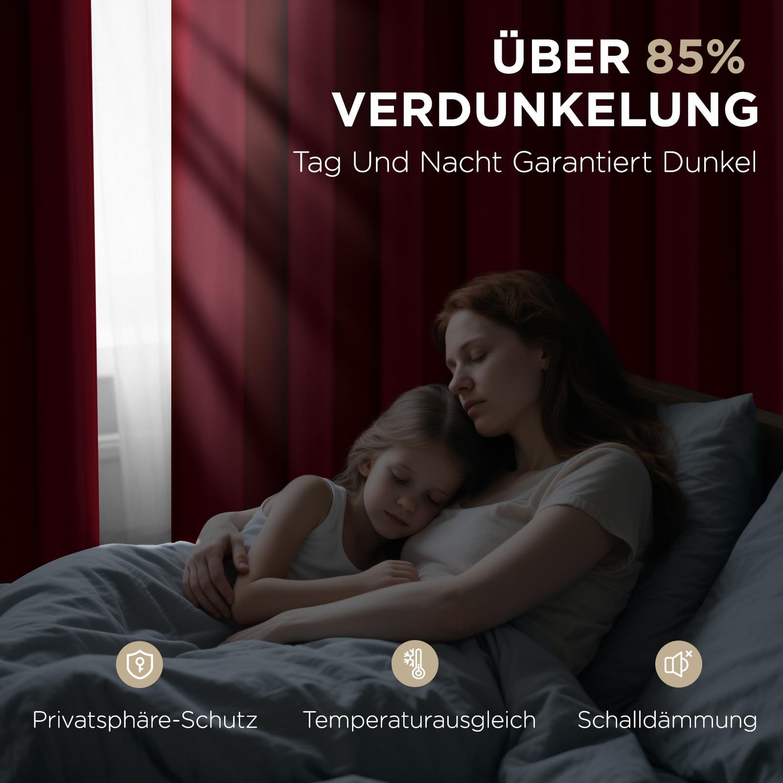 Joydeco Blickdichte Vorhänge mit Ösen Gardinen 2er Set – Bild 2