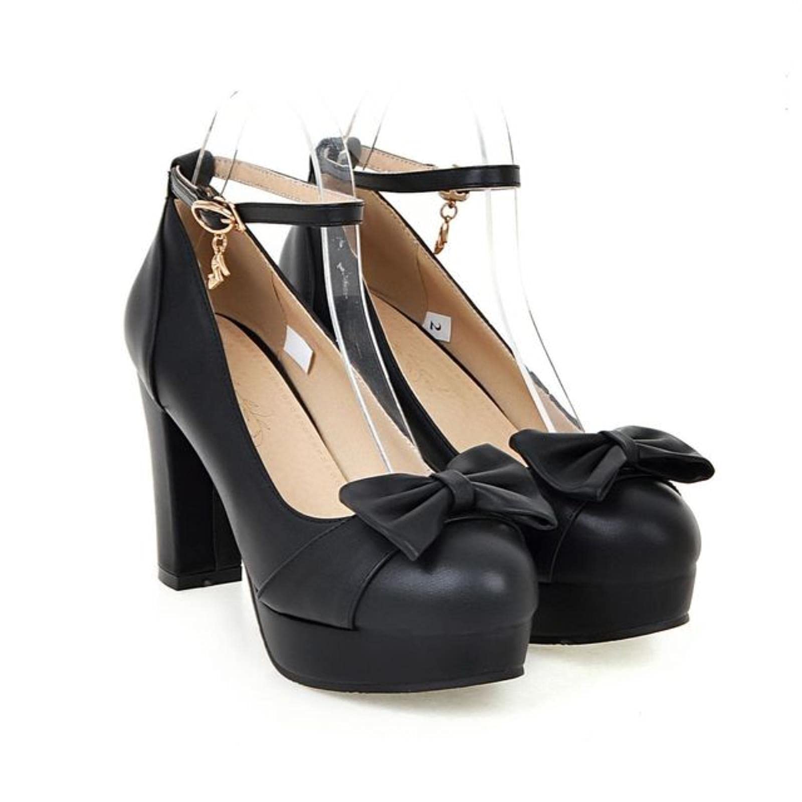 Donna Dolce Fiocco Tacchi Alti Tacchi Alti Piattaforma Scarpe Da Lavoro Bianco Abito Da Donna Scarpe Da Sposa Plus Size 43