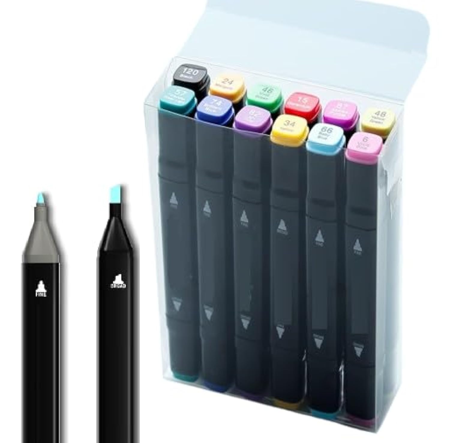 Alcohol Markers for Drawing Dual Tip Art Markers 12 Colours Sketch Pen for Painting Sketching Calligraphy Odorless&non Toxic Twin Head Permanent Colouring Markers for Kids Adult Beginners