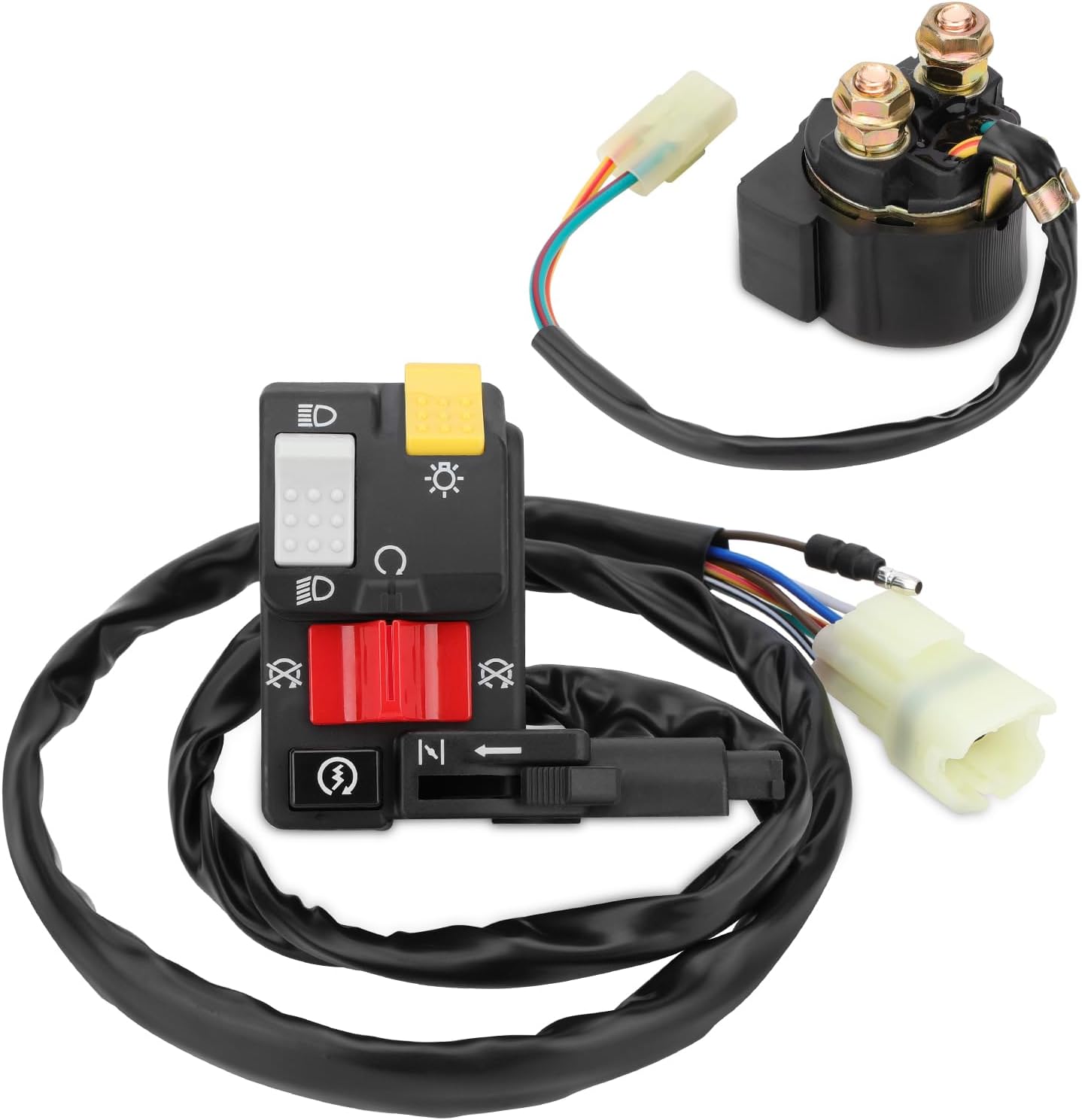 M MATI Handlebar & Starter Relay Switch for Honda Foreman 400 450-S TRX400FW TRX450FM 1995-2004 Manul Shift 35020-HM7-A00 35850-HM7-000 35850-HN0-67135020-HM7-A00 35850-HM7-000 35850-HN0-671