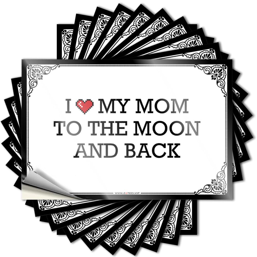 I Love My Mom to The Moon and Back Great Necessities - Decals Helmet Removable Vinyl Decal(6X9CM)