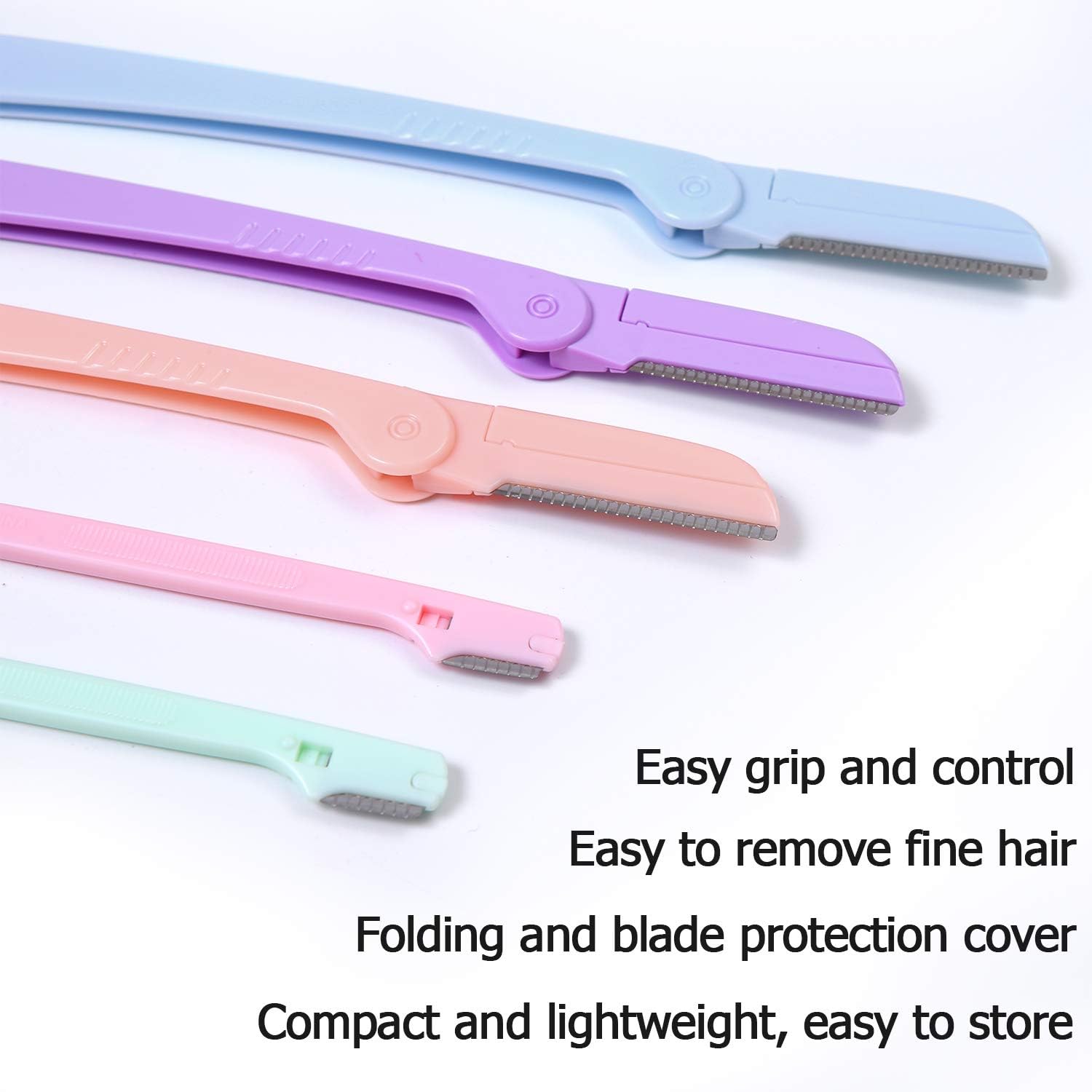 URATOT 8 Pieces Eyebrow Razor Shaper Shavers Trimmer, Foldable Trimmer Shaving Grooming Kit for Women and Men Face Hair Removers