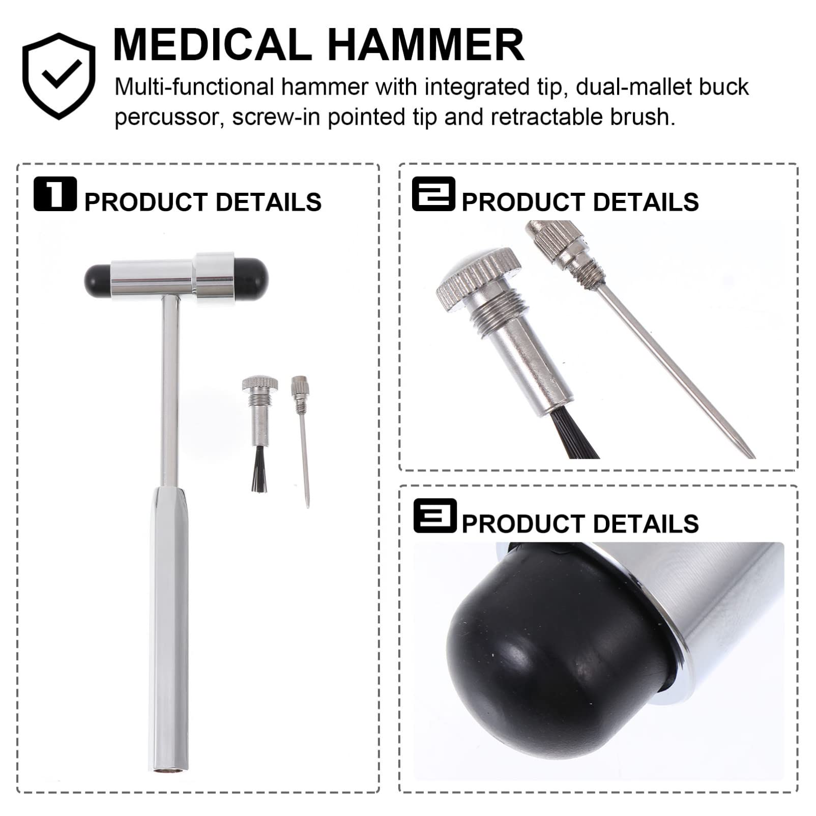 SOLUSTRE 4stücke Praktischer Neurologischer Hammer Reflexhammer Mit Ergonomischem Griff Für Präzise Neurologische Untersuchungen Für Ärzte Und Therapeuten