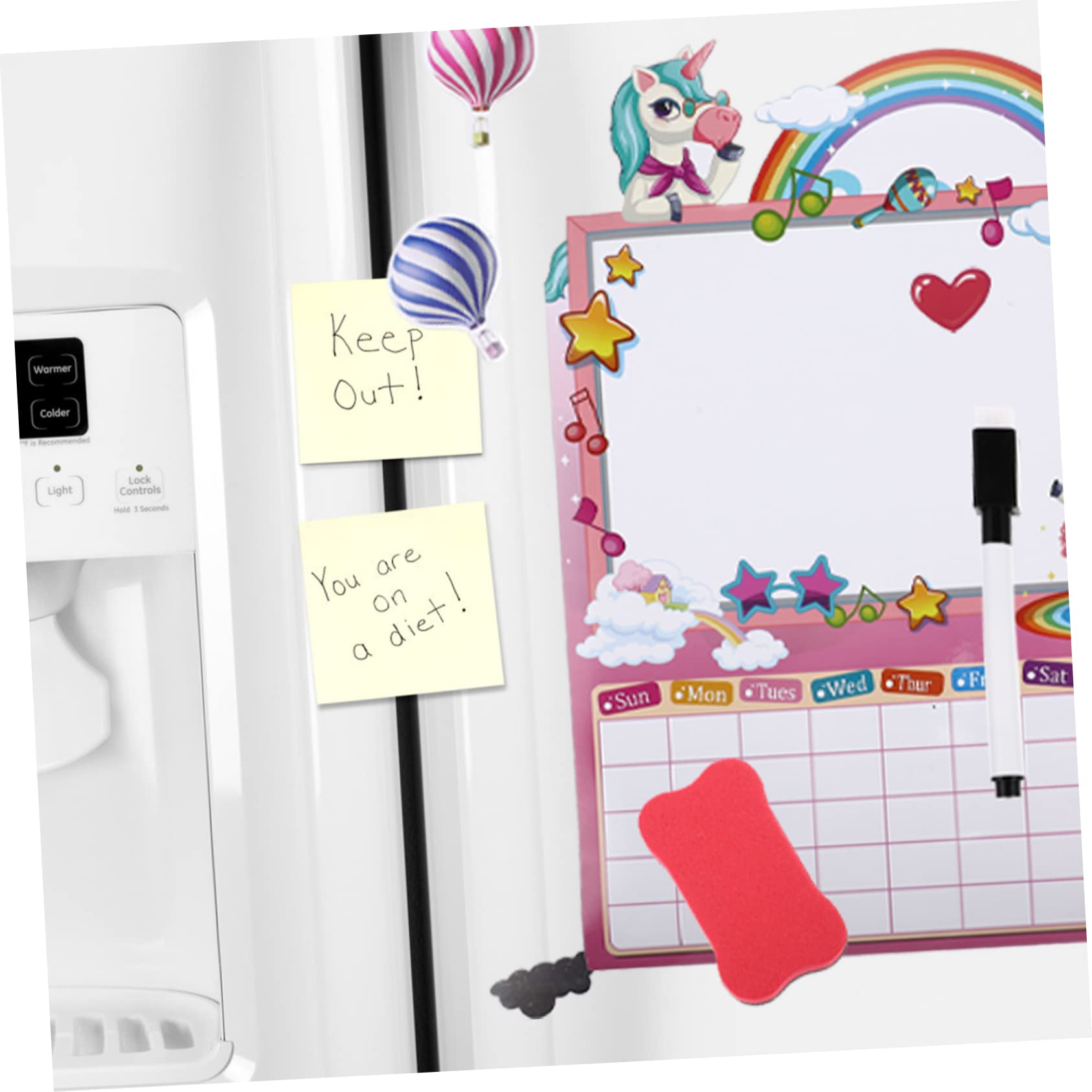 TOPBATHY 5 Set Bloc notes mini frigo per bambini mini lavagne lavagnetta bambini lavagnette per adesivi congelatore utensili da cucina calendario da lavagna cancellabile a secco pvc