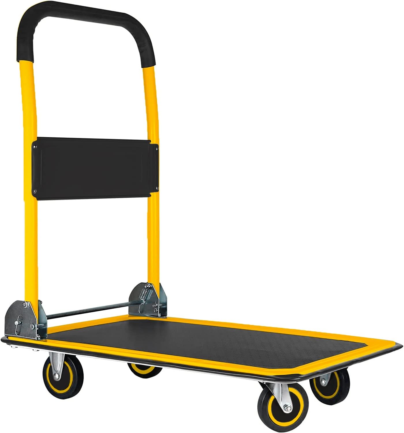 Upgraded Lifetime Appliance Upgraded Foldable Push Cart Dolly | 330 lbs. Capacity Moving Platform Hand Truck | Heavy Duty Space Saving Collapsible | Swivel Push Handle Flat Bed Wagon : Industrial & Scientific