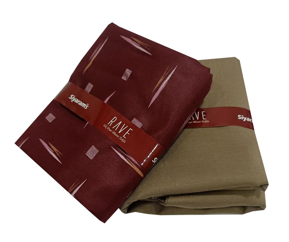 Men's Print Shirt and Trouser Unstitched Fabric Set -Gift Pack (Multicolour_Free Size)