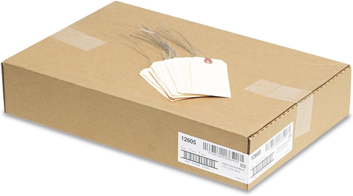 Avery Price Tags with Wire Attached, 11.5 pt. Stock, 4-3/4" x 2-3/8", 1,000 Manila Hang Tags (12605) : Tag Attacher Gun Fasteners : Office Products