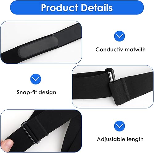 Miniatura 3 de Paquete de 2 correas de repuesto para monitor de frecuencia cardíaca para monitor de frecuencia cardíaca ajustable, compatible con H10 H9 H7,