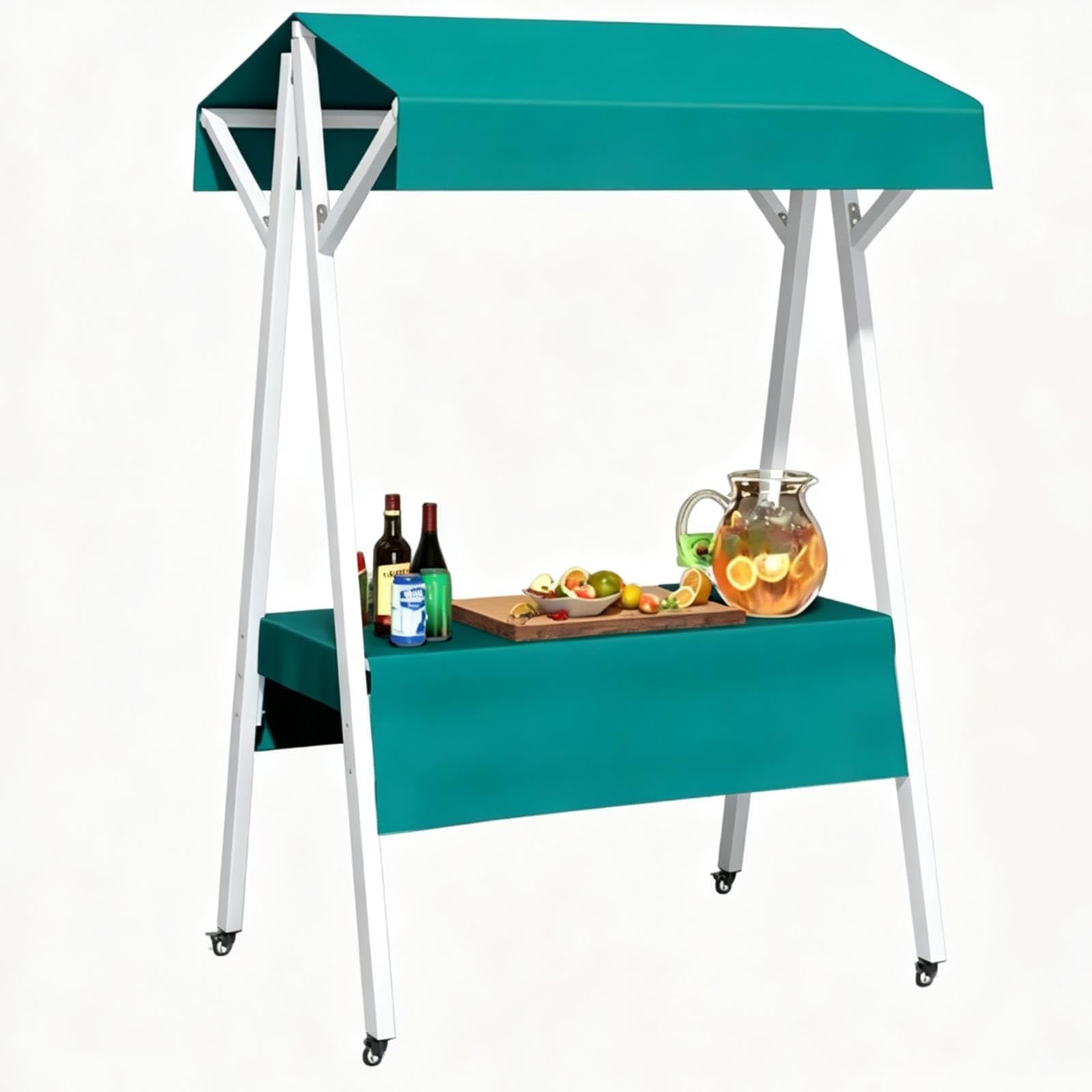 Carrito Vendedor Portátil,Expositor metálico Plegable,Carrito de Venta