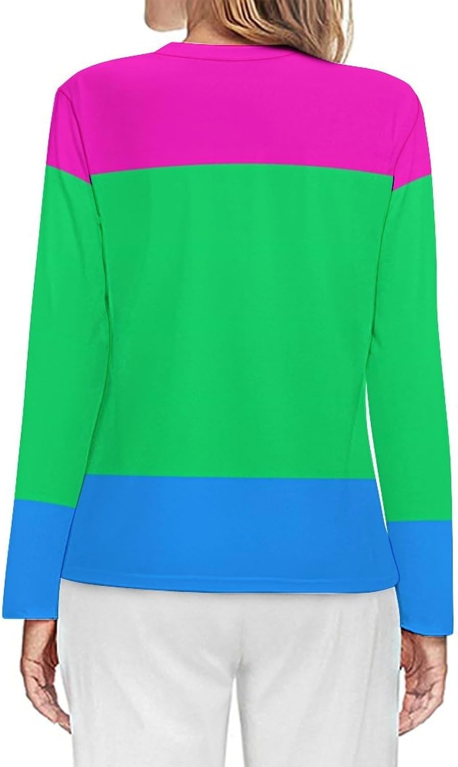 Polysexuality Pround Flag Women's Pajama Top Sleepwear Pajamas Sleep T-Shirt Long Sleeve Shirt Crewneck Tee