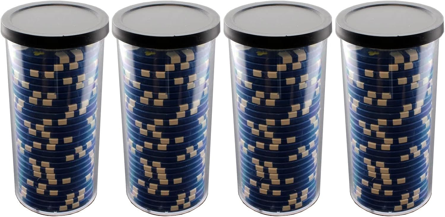 Versa Games 25pc Poker Chip Storage Tube 4 Piece Set
