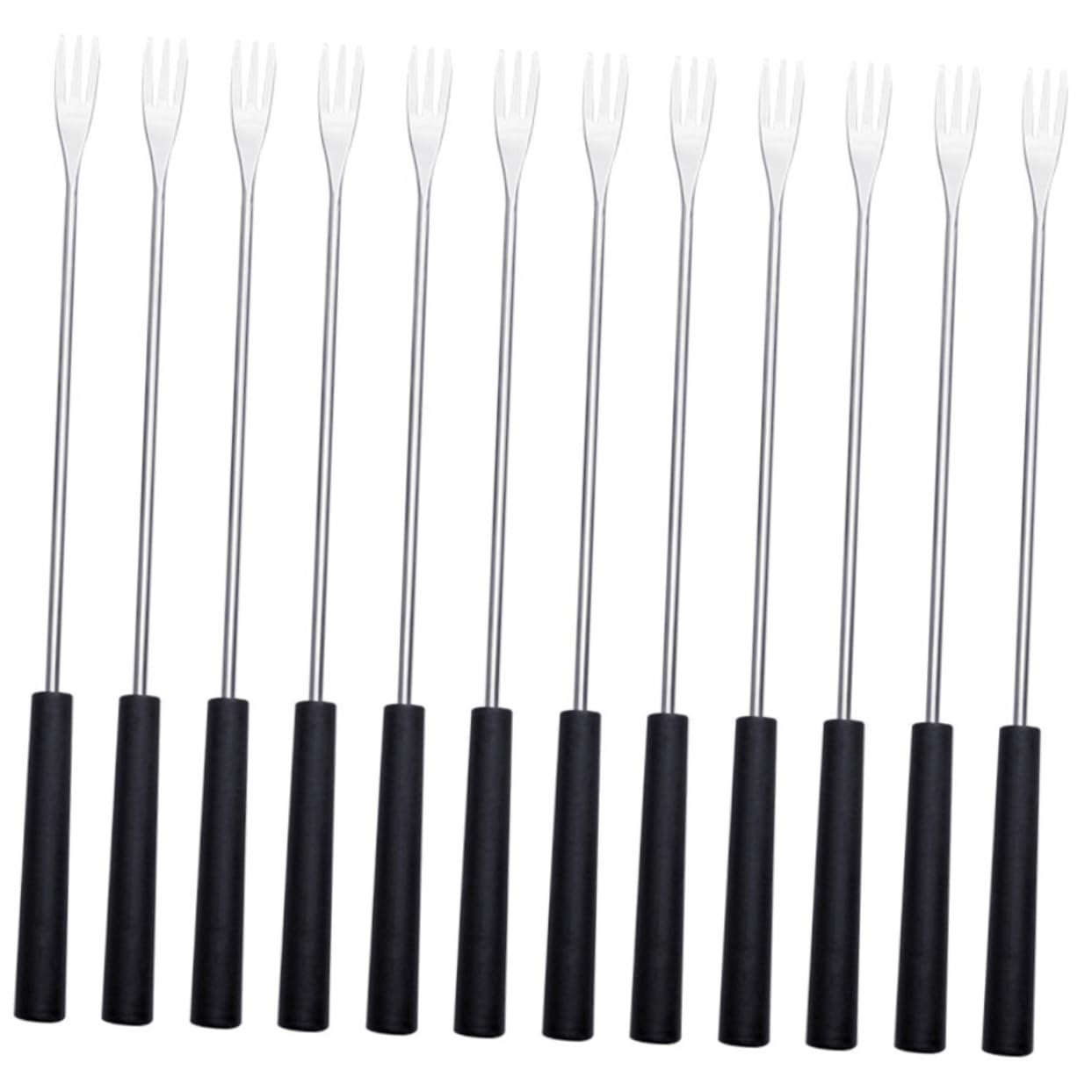 Cabilock 12Pcs Stainless Steel Fondue Forks with Handles for Chocolate Cheese Fruit and Dessert for Fondue Parties and Family Gatherings